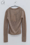 SWAYING 24 Autumn and Winter Low Round Neck Wool Bottoming Shirt SW-SW24AW1T22-TUO Camel SW24AW1T22